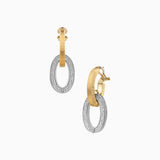 Luxe Diamond and Brushed Gold Link Earrings