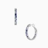 Blue Sapphire Confetti Hoops - Small