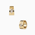 Gold Huggies with Marquise Diamonds