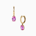 Oval Pink Sapphire Drop Earrings