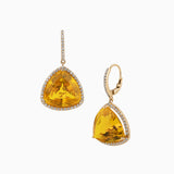 21.76ct Trillion Citrine Drop Earrings with Diamonds