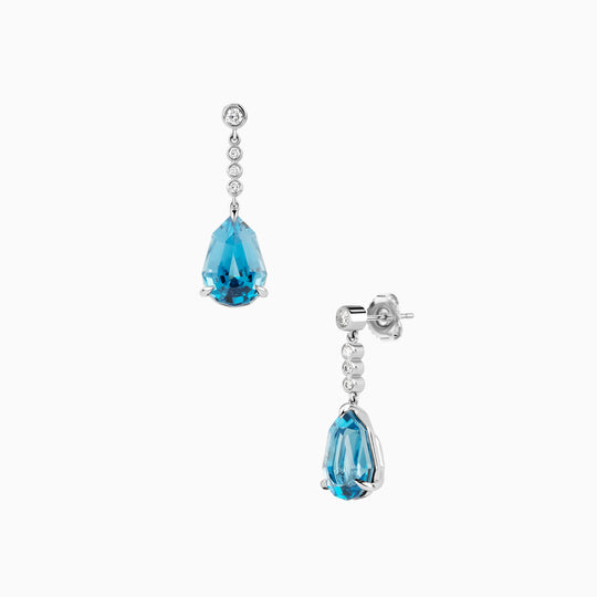 13.75ct Blue Topaz Earrings with Diamonds