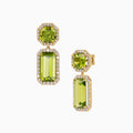 Peridot Drop Earrings with Diamond Halo