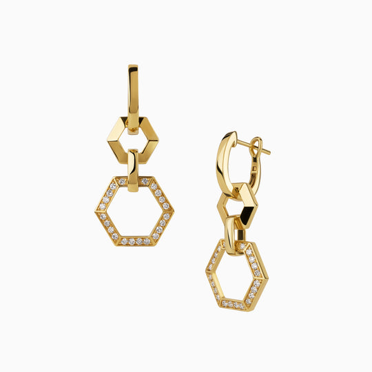 Hexagon Link Earrings