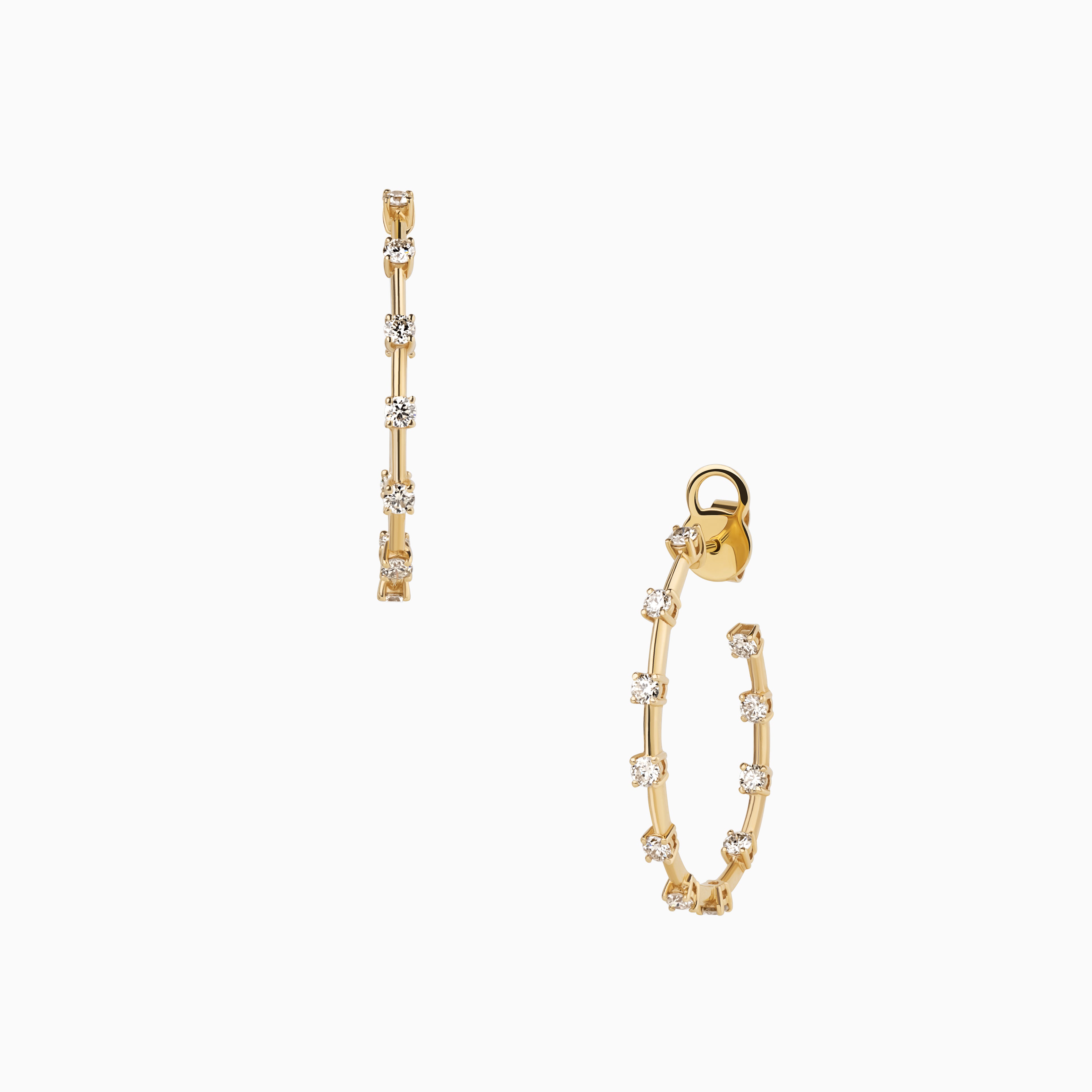 Thin Diamond Hoop Earrings