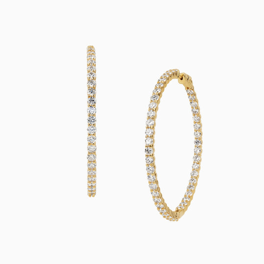 6.88ct Diamond Hoop Earrings