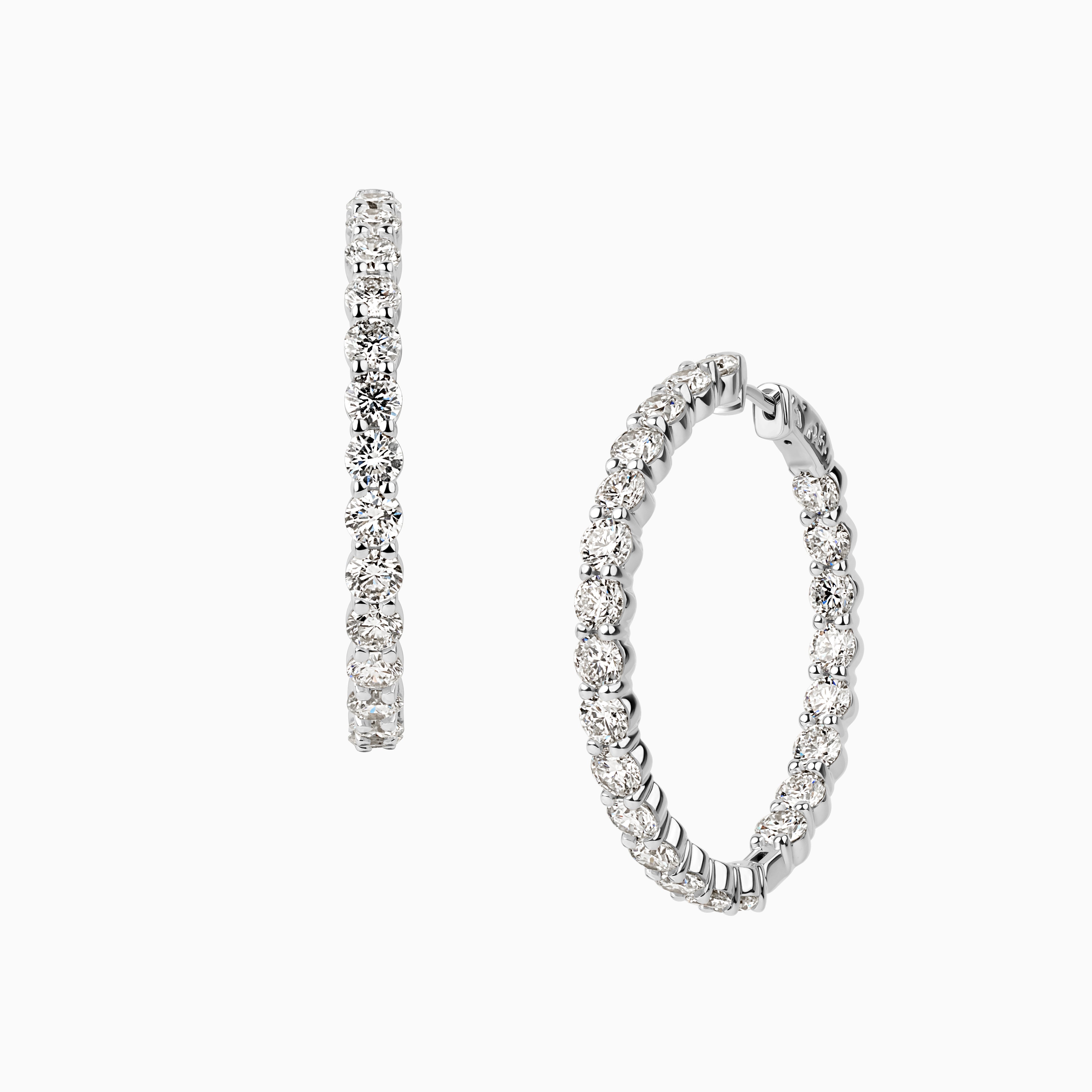 7.99ct 3.5mm Diamond Hoop Earrings