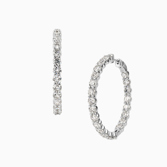 7.99ct 3.5mm Diamond Hoop Earrings