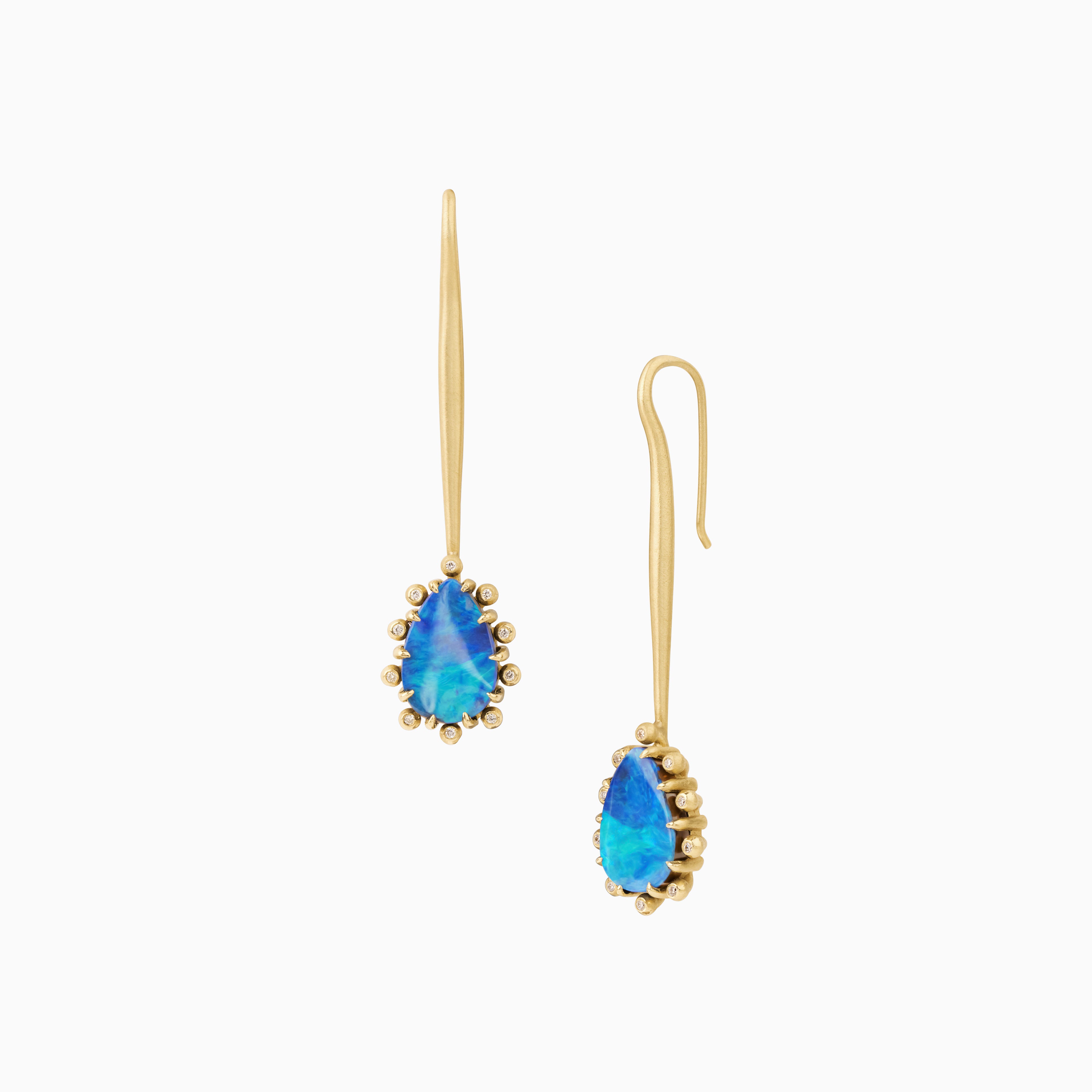Long Drop Australian Opal Earrings