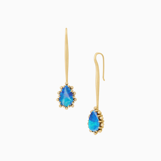 Long Drop Australian Opal Earrings