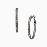 Black Satin Oval Confetti Hoops