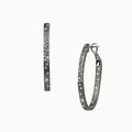 Black Satin Oval Confetti Hoops