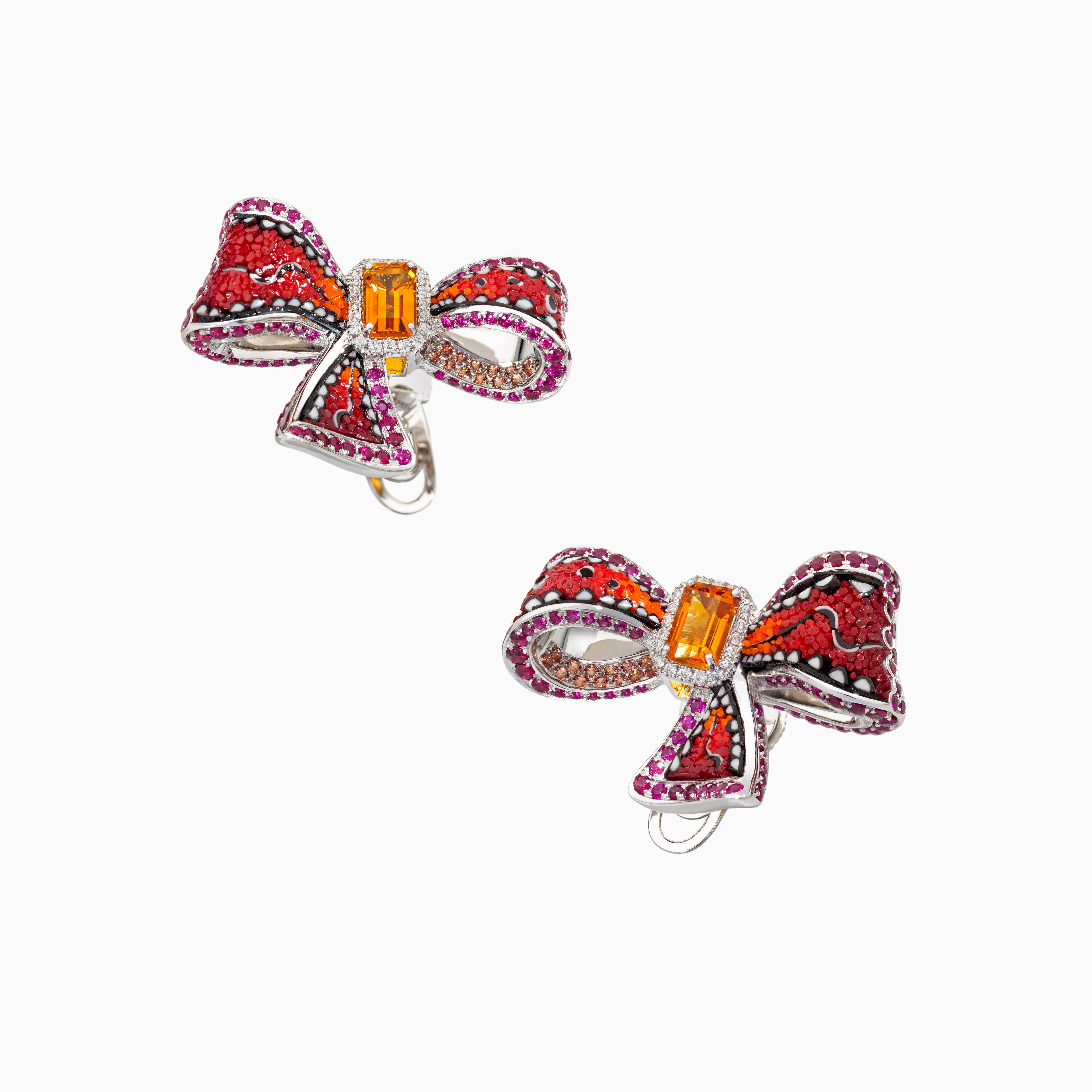 Orange Ribbon Earrings