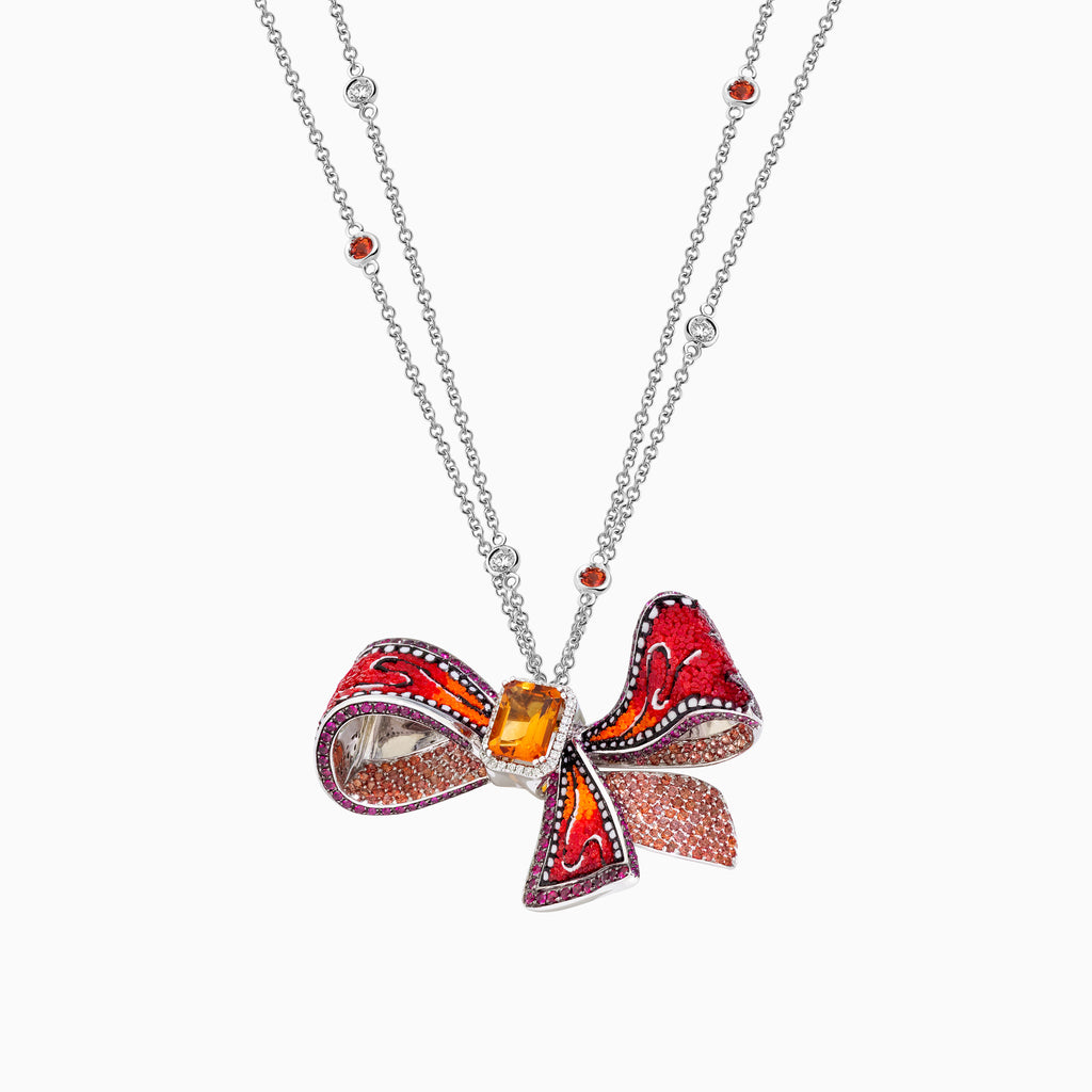 Orange Ribbon Necklace