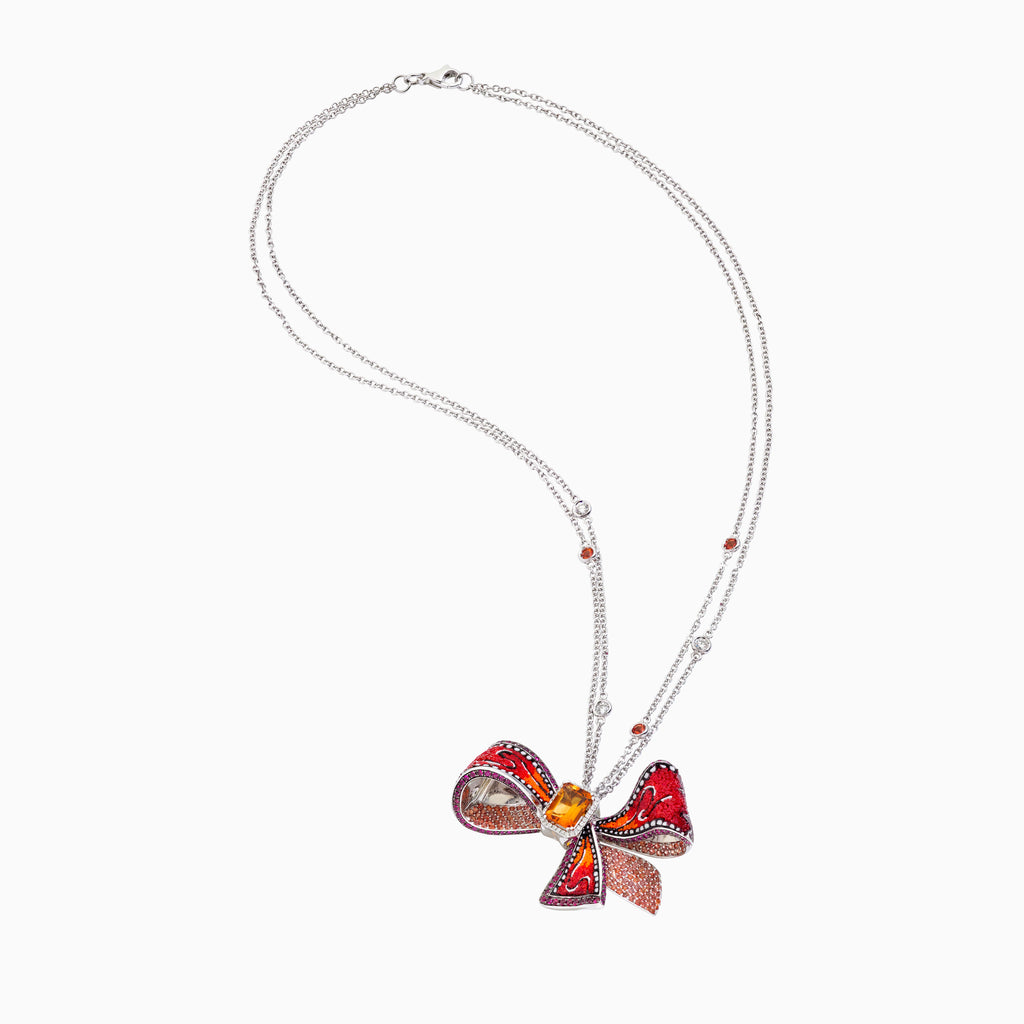 Orange Ribbon Necklace