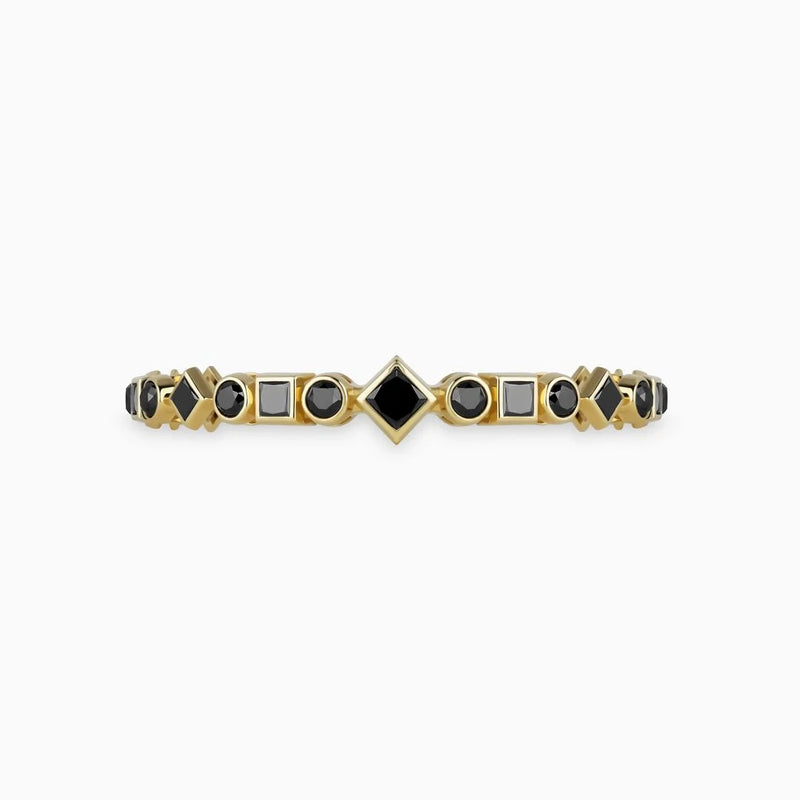 Multi Shape Black Diamond Cuff
